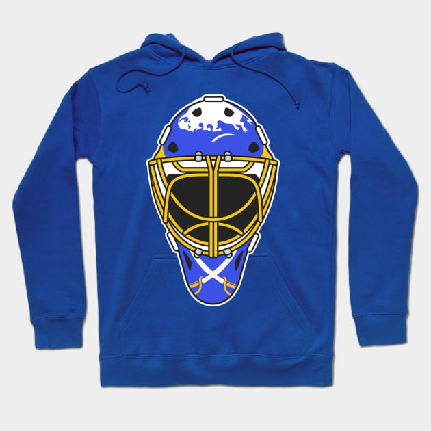 Tom Barrasso Sabres Goalie Mask Hoodie by Carl Cordes